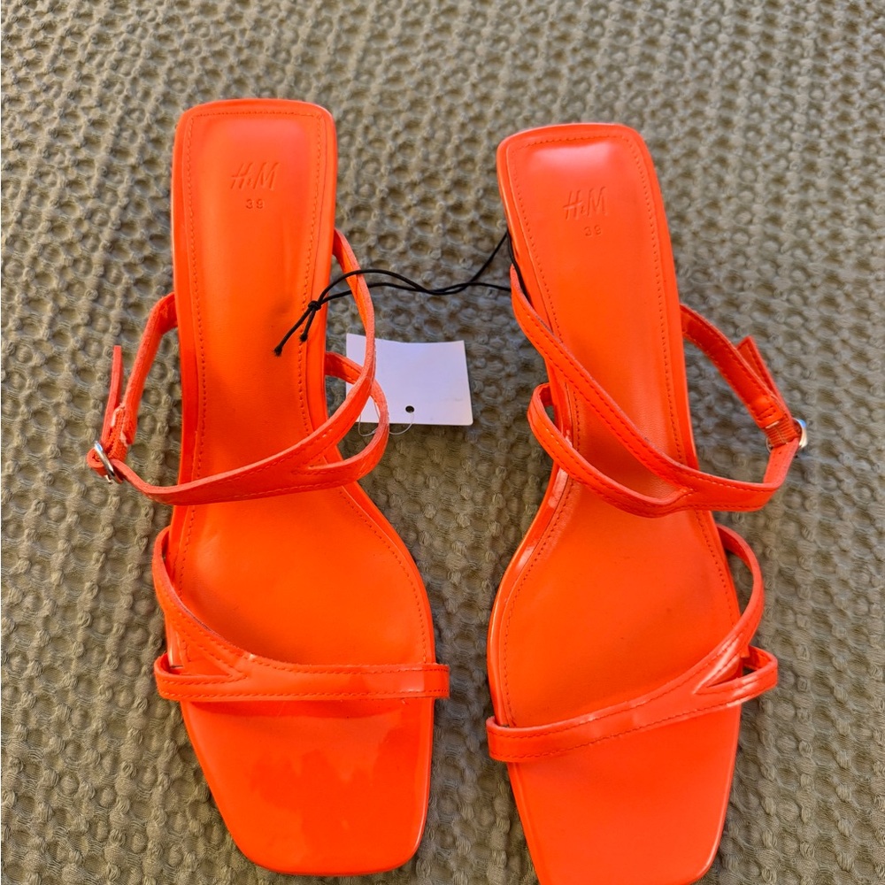 H&M Bright Orange Strappy Heels